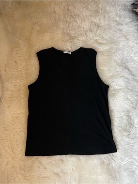 Authentic The Row Amerigo Cotton And Cashmere black Tank Top unisex